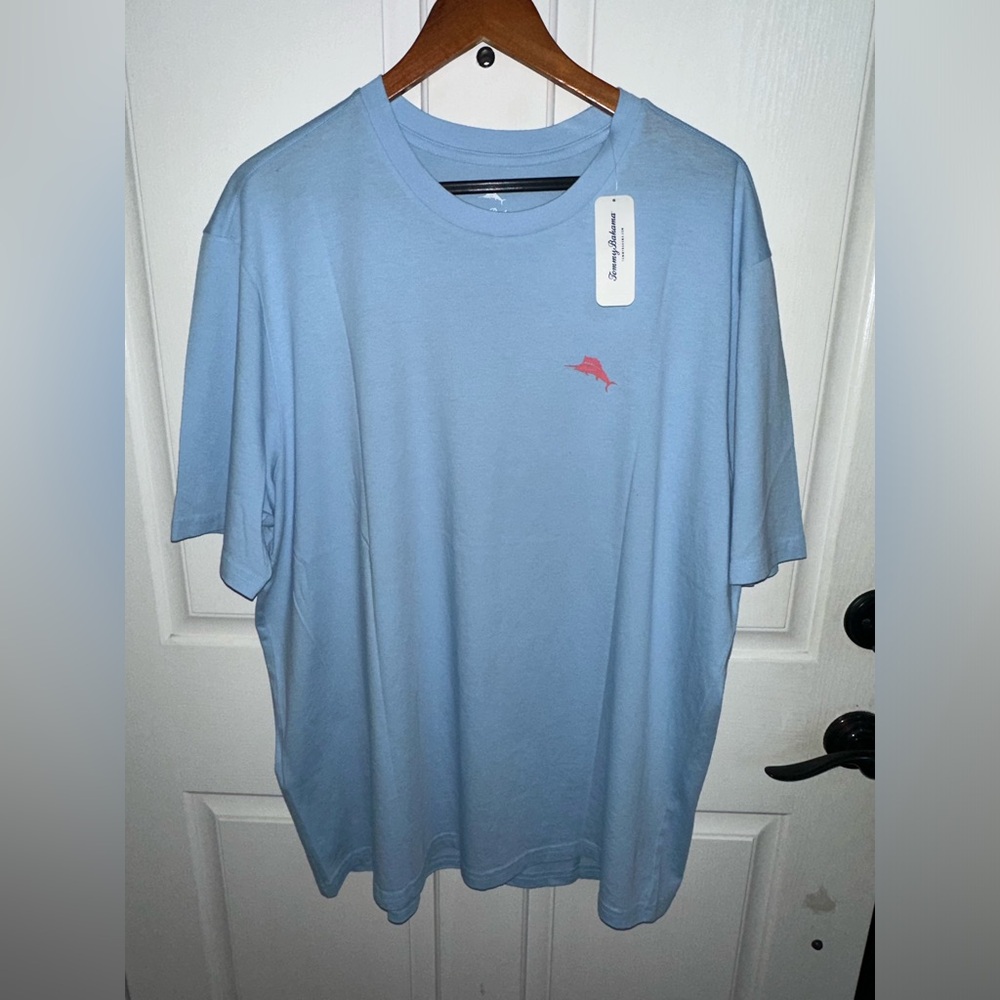 Tommy Bahama Live the Island Life Chambray Blue Men’s T-Shirt XL NEW